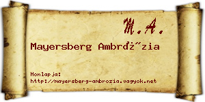 Mayersberg Ambrózia névjegykártya