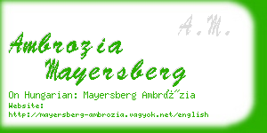 ambrozia mayersberg business card